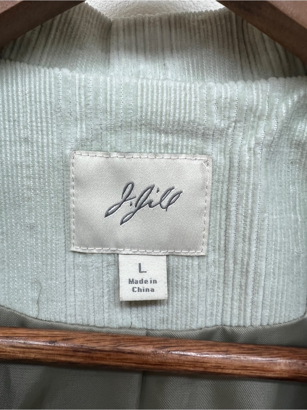 J. Jill Light Sage Corduroy Lightweight Coat- Great to Wear in the Fall Season - Picture 8 of 12